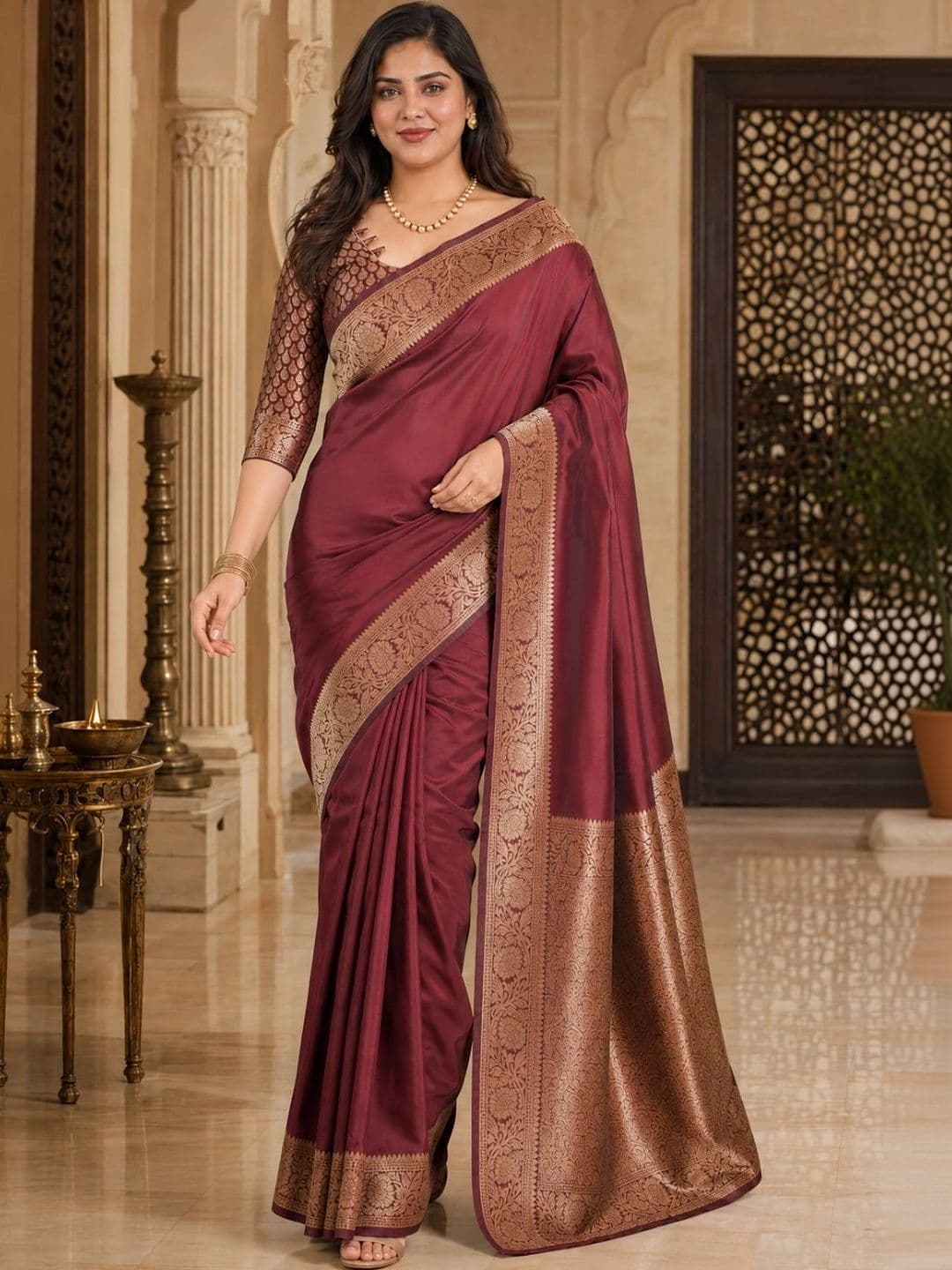 IKSHARA Woven Design Zari Art Silk Banarasi Saree - view 1