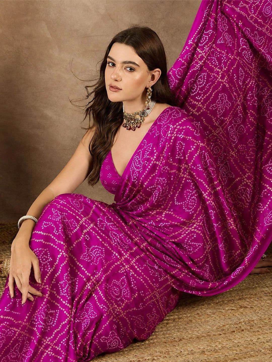 Sanwariya Silk Bandhani Pure Georgette Saree thumbnail 4