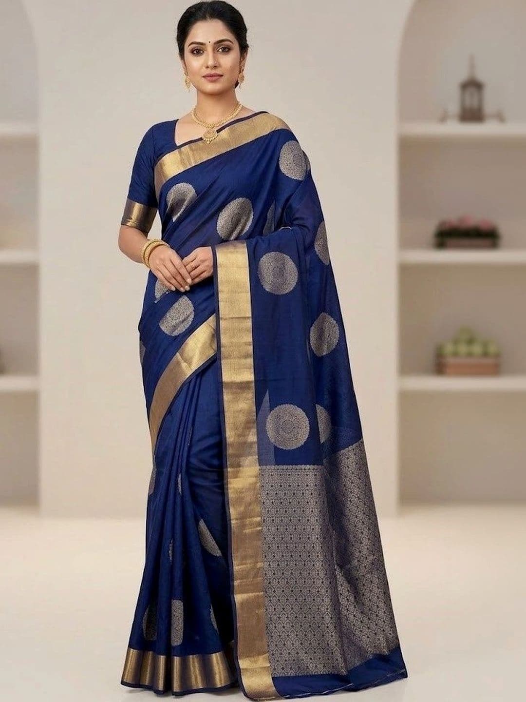 VelvetHue Woven Design Zari Art Silk Banarasi Saree - view 1