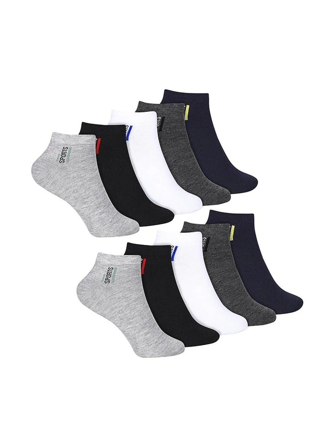 SHOPCASH Men Pack of 10 Cotton Assorted Ankle Length Socks - view 1