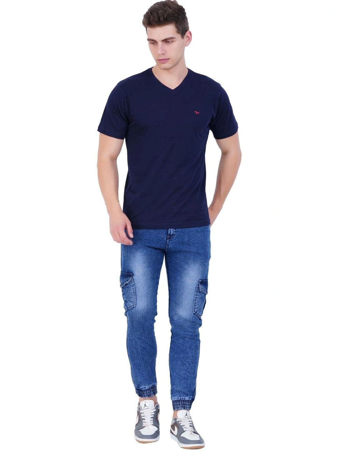 Exlan Men Cotton V-Neck T-shirt thumbnail 3