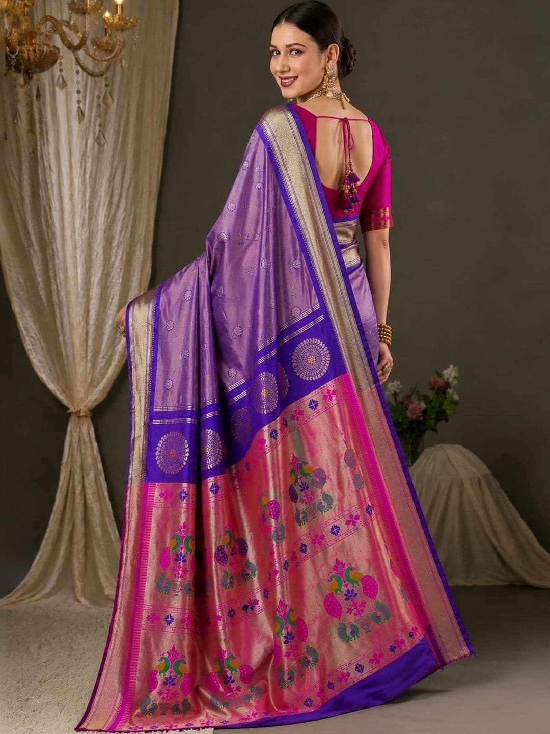 vastranagari Woven Design Zari Art Silk Designer Banarasi Saree thumbnail 3