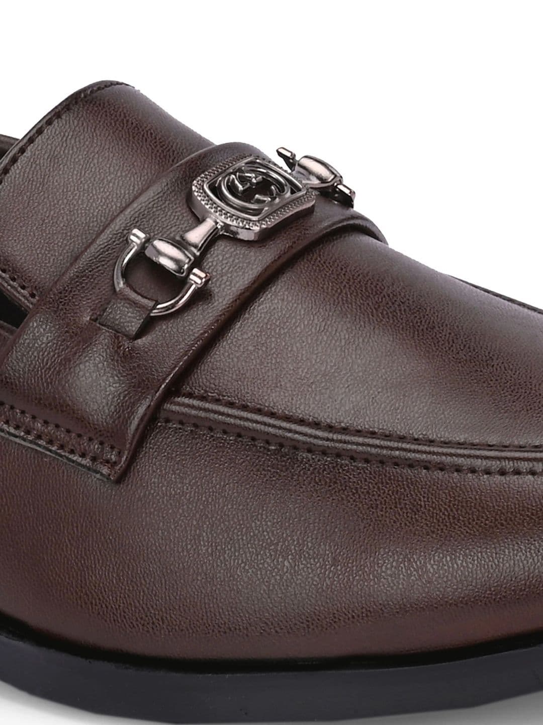 Azzaro Black Synthetic Leather Round Toe Slip-On Formal Loafers thumbnail 7