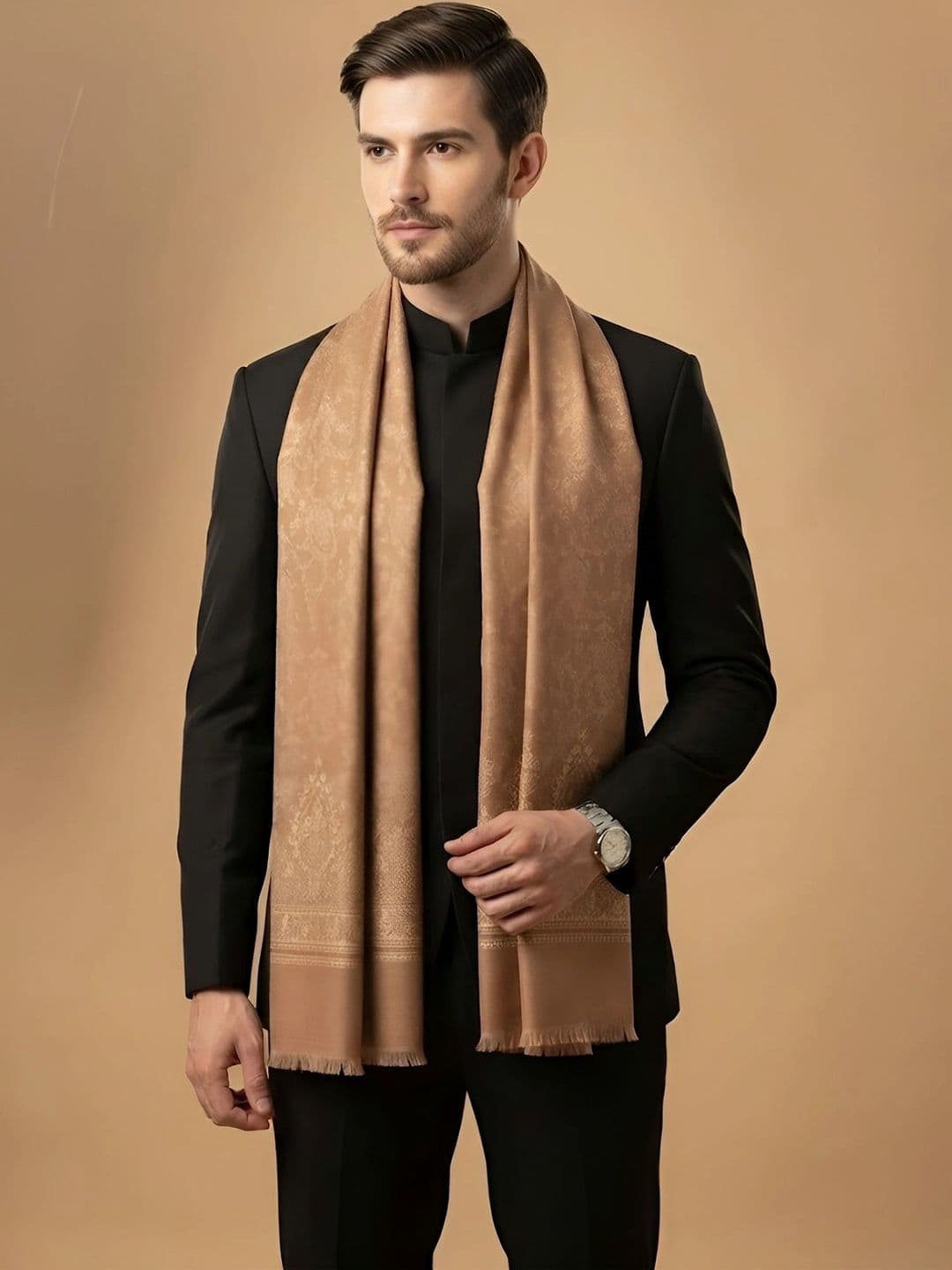 MUFFLY Men Woven Design Stole - view 1