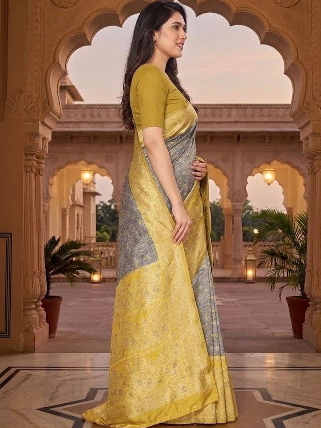 AJ FASHION PLUS Woven Design Zari Art Silk Banarasi Saree thumbnail 4