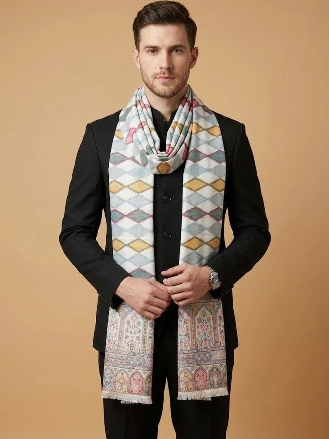 MUFFLY Men Woven Design Stole thumbnail 6