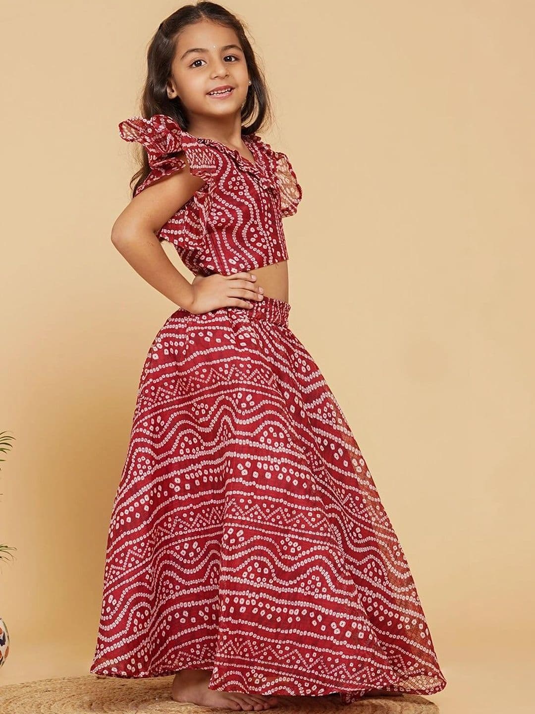 Laad Girls Printed Ready to Wear Lehenga & thumbnail 2