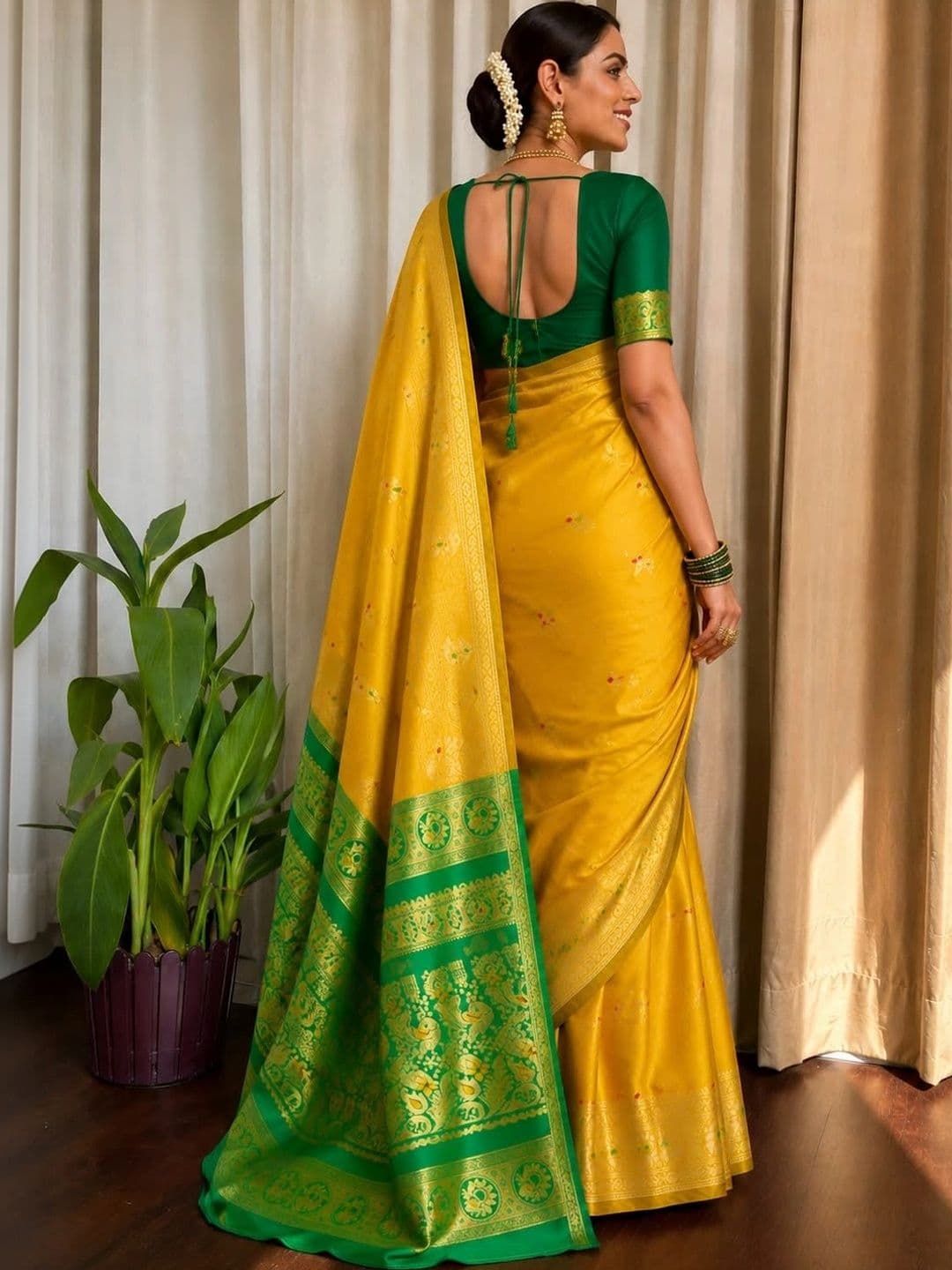 Veera Collection Woven Design Zari Art Silk Designer Banarasi Saree thumbnail 2