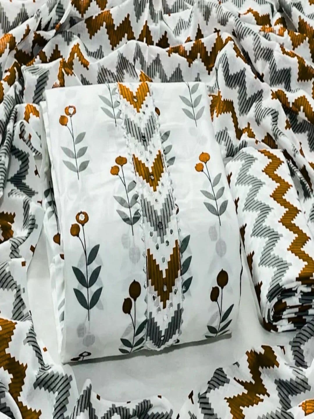 CLEMIRA Printed Pure Cotton Unstitched Dress Material - view 1