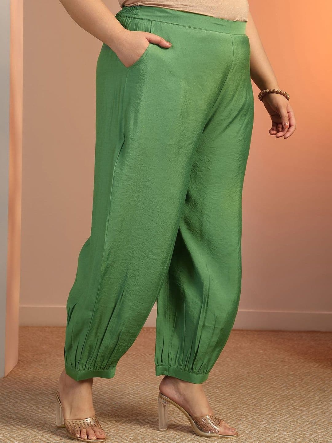 EXTRA LOVE BY LIBAS Women Plus Size Embroidered Kurta with Harem Pants & Dupatta thumbnail 4