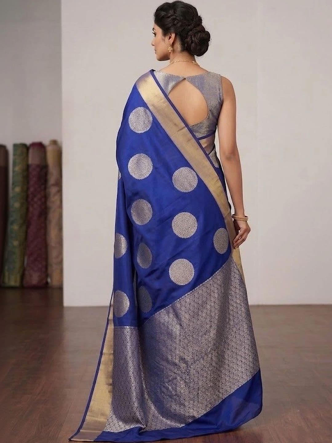 AdoreeStitch Woven Design Zari Art Silk Banarasi Saree thumbnail 5