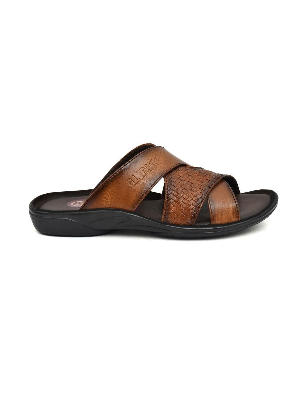G L Trend Men Casual Stylish Comfortable Tan Slip-On Sandals thumbnail 2