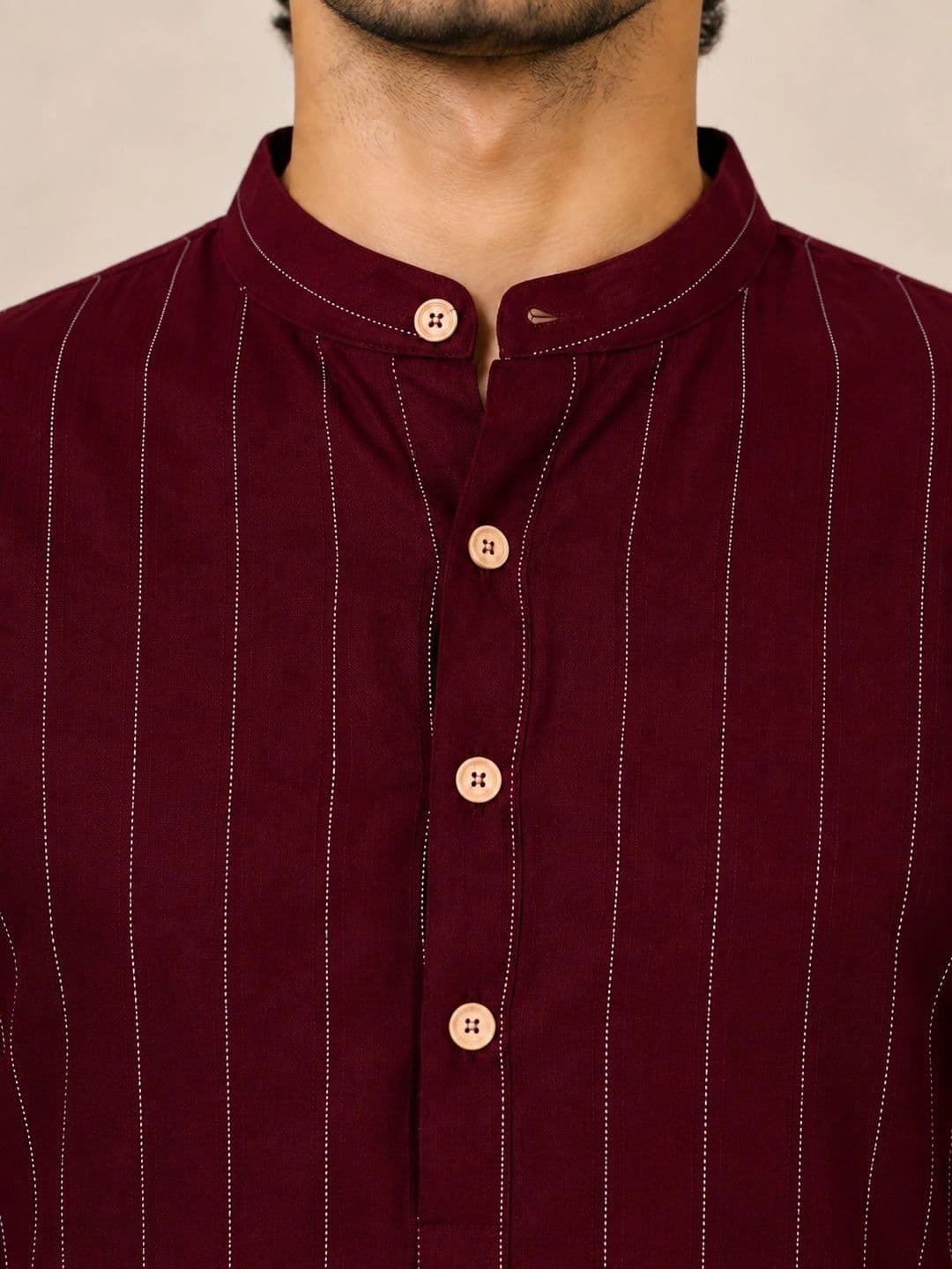 ORIFAB Men Striped Kurta thumbnail 4