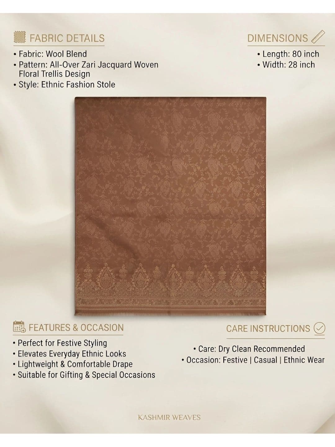 MUFFLY Men Woven Design Stole thumbnail 3