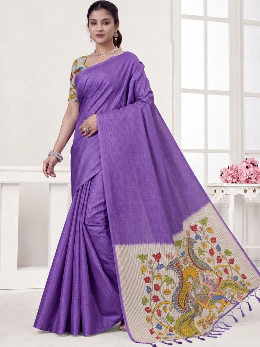 RASI FASHION Kalamkari Sungudi Saree thumbnail 5