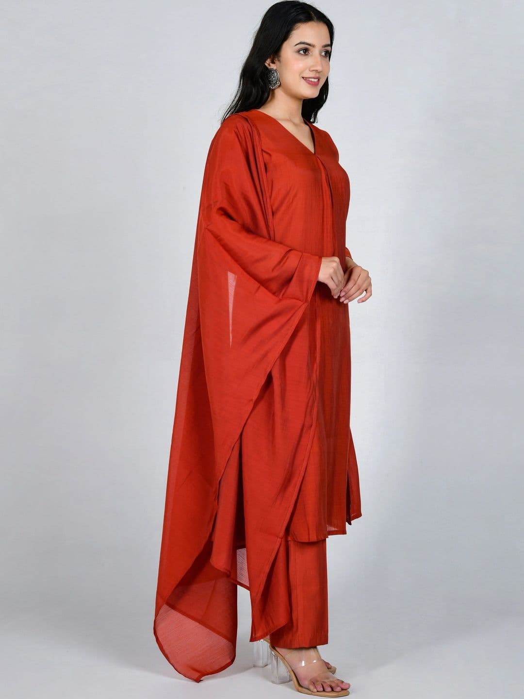 YOJINI Women Regular Kurta with Trousers & With Dupatta thumbnail 2