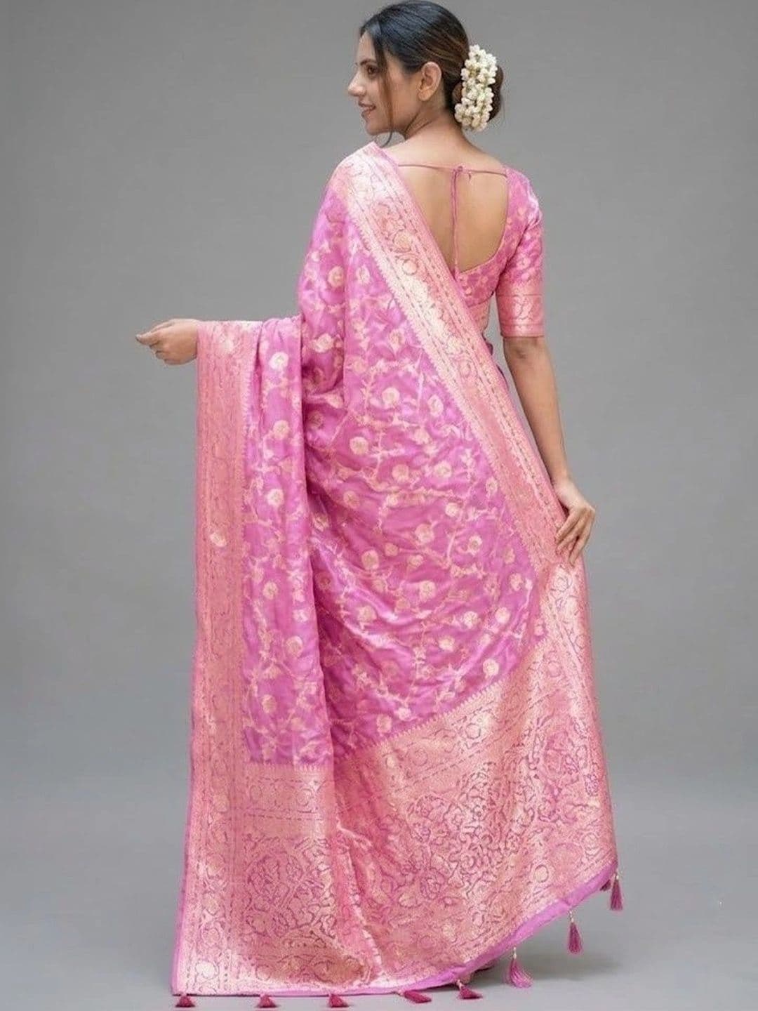 Dinesh Ethnic Traditional Wear Woven Design Zari Art Silk Banarasi Saree thumbnail 3