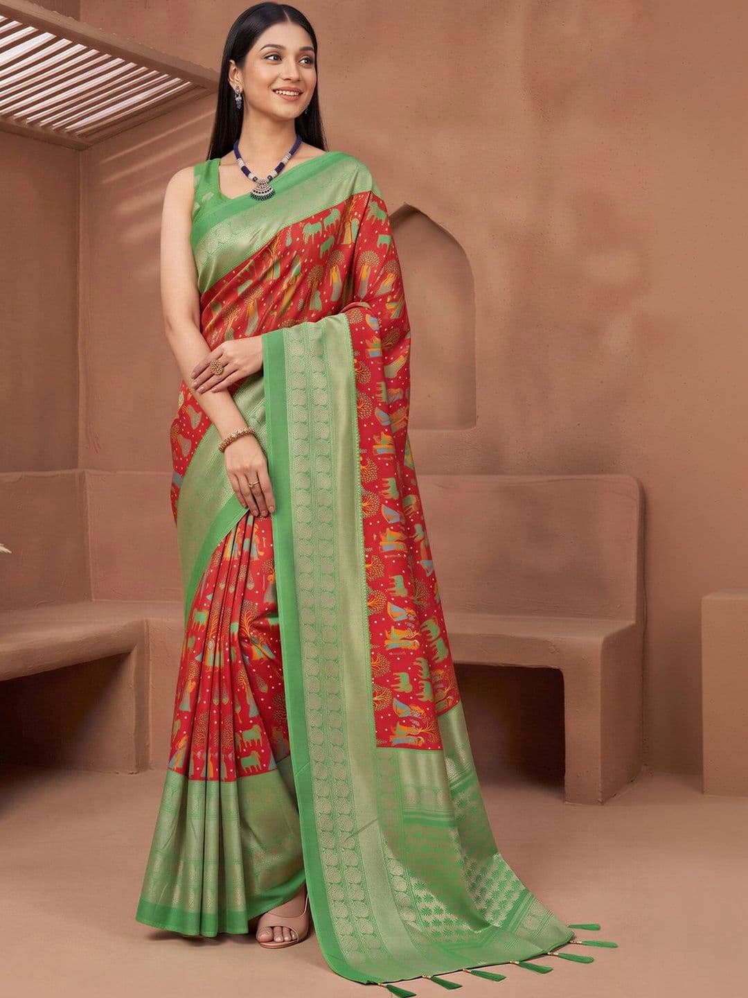 Anouk Woven Design Zari Designer Saree thumbnail 5