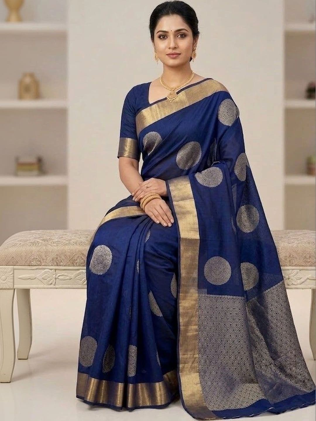 GMK Fashions Woven Design Zari Art Silk Banarasi Saree thumbnail 3