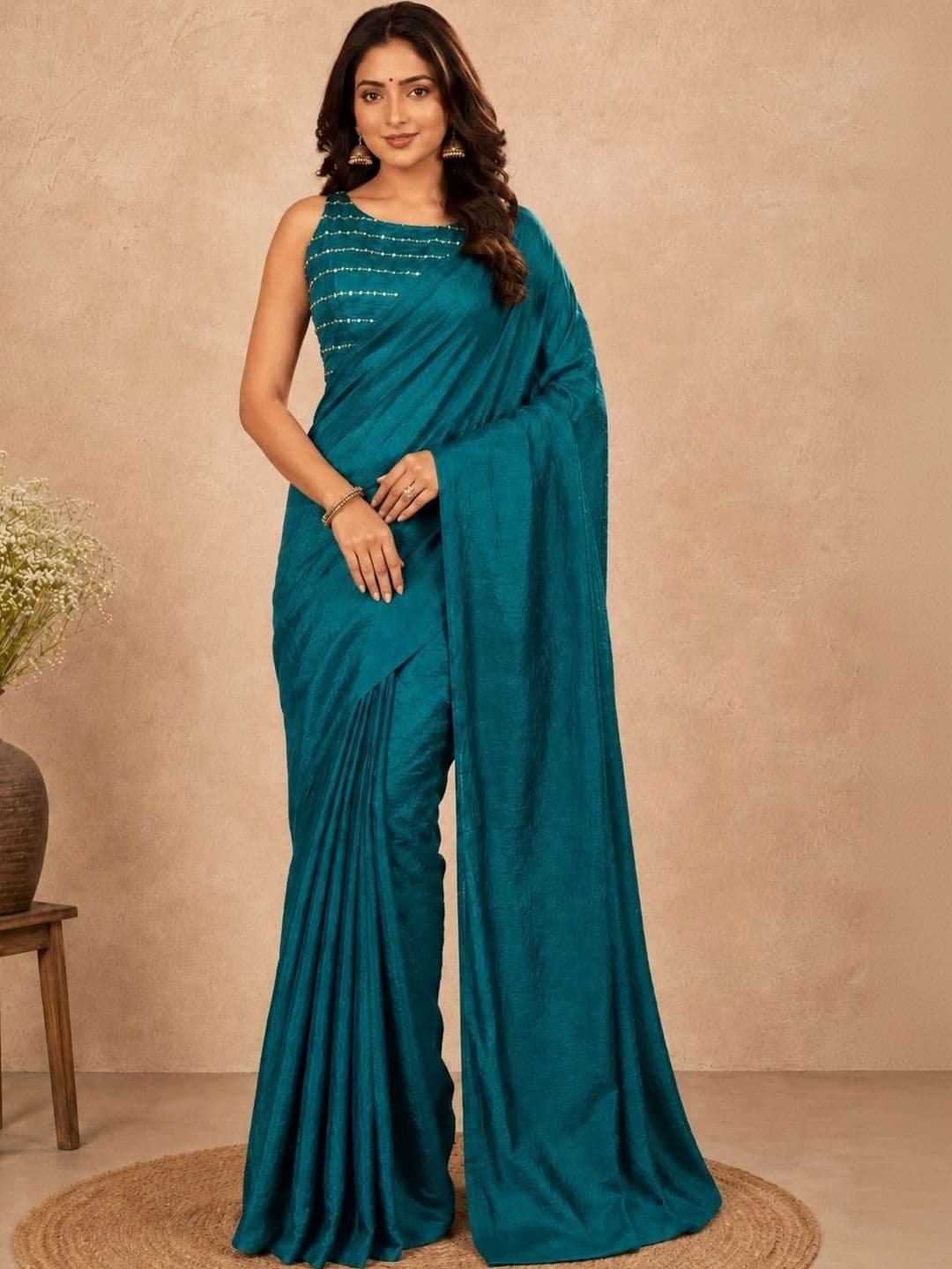 VRAGI Sequinned Saree - view 1