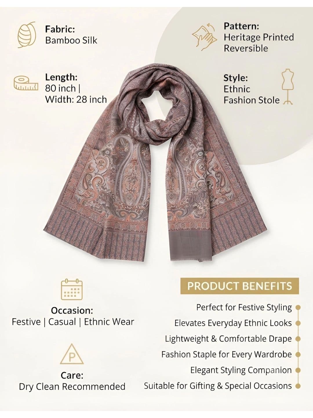 MUFFLY Men Woven Design Stole thumbnail 6
