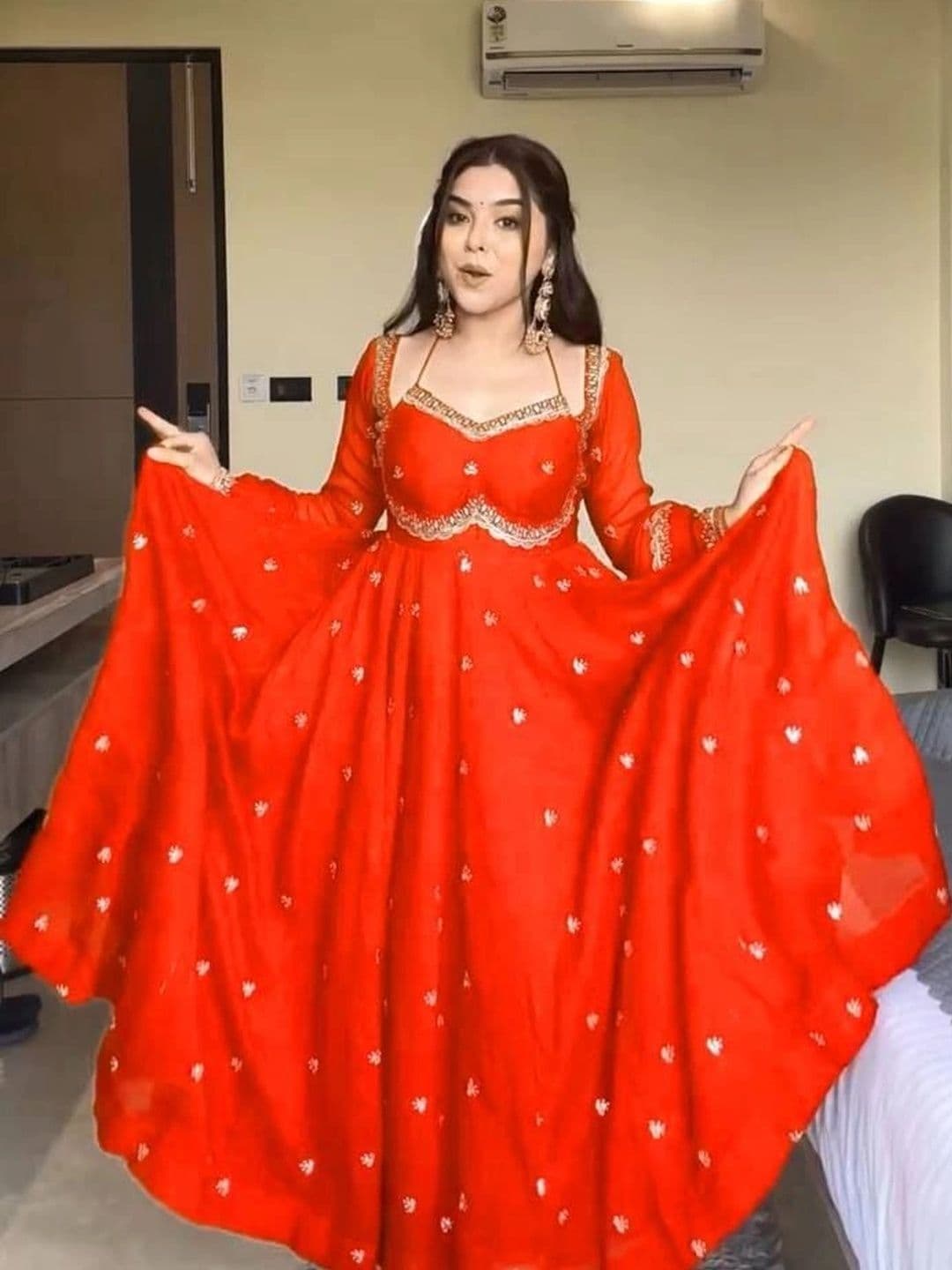 Frenzy Fusion Women Ethnic Motifs Embroidered Empire Gotta Patti Kurta with Pyjamas & With Dupatta - view 1