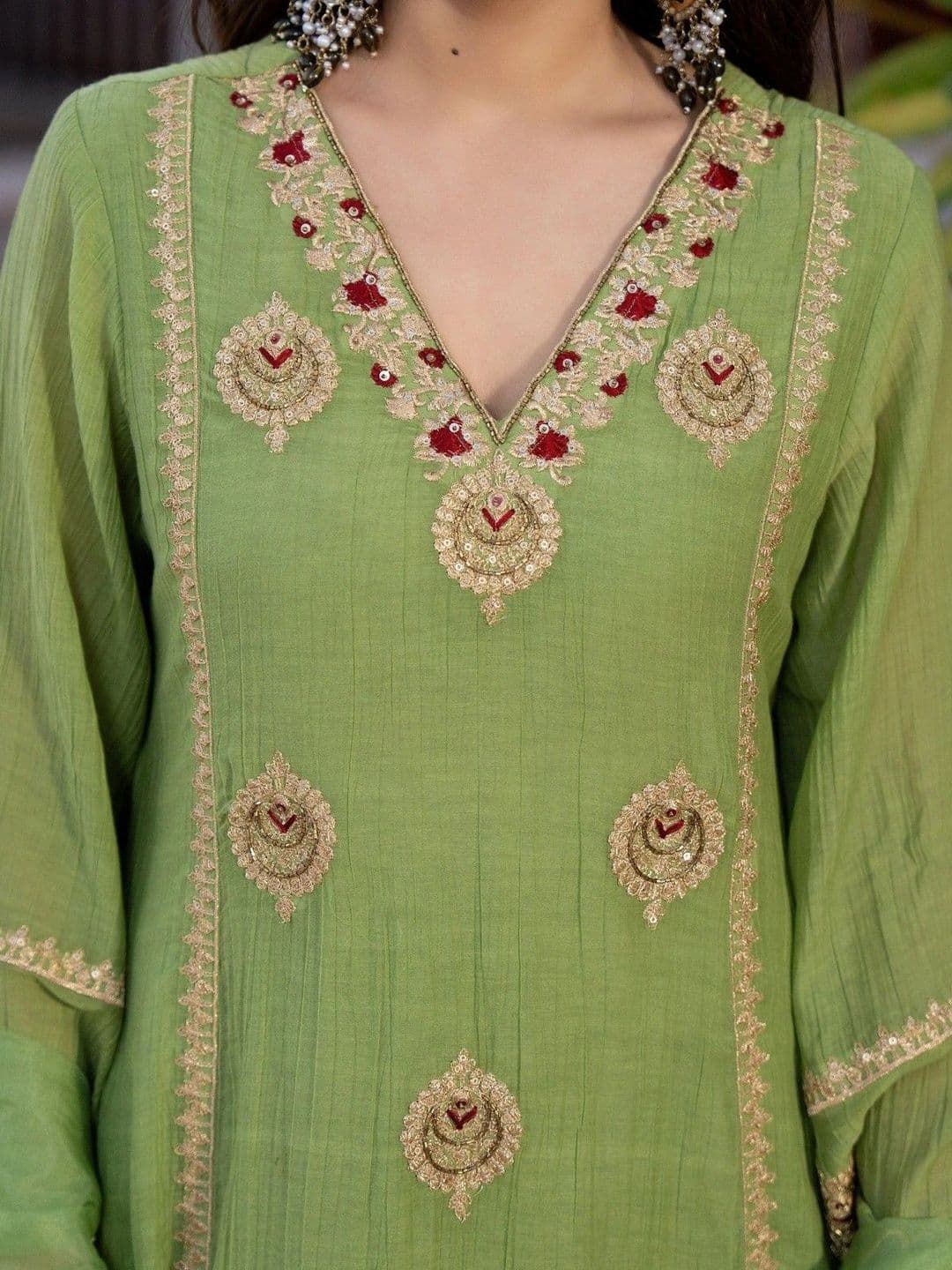 all about you Women Ethnic Motifs Embroidered Regular Kurta with Trousers & With Dupatta thumbnail 3
