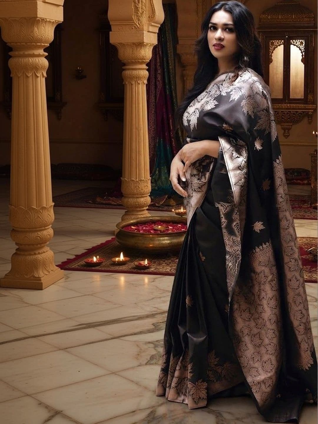 Zimzims Woven Design Zari Art Silk Banarasi Saree thumbnail 7