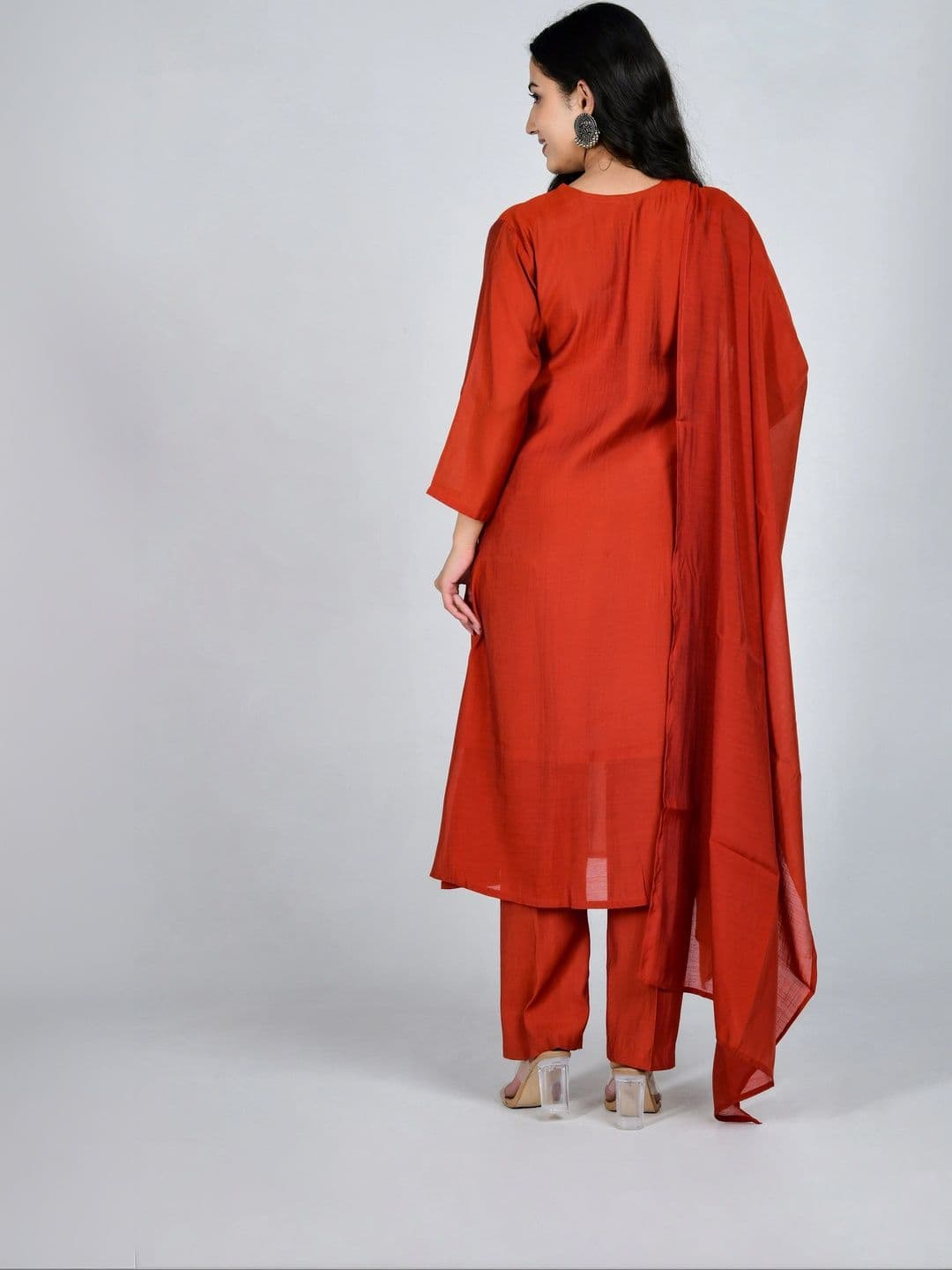 YOJINI Women Regular Kurta with Trousers & With Dupatta thumbnail 3