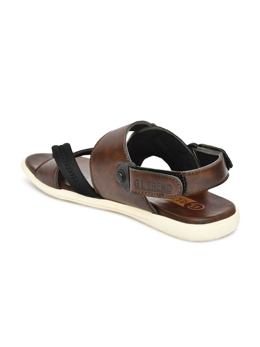 G L Trend Men Leather Comfort Brown Sandals with velcro closure thumbnail 7