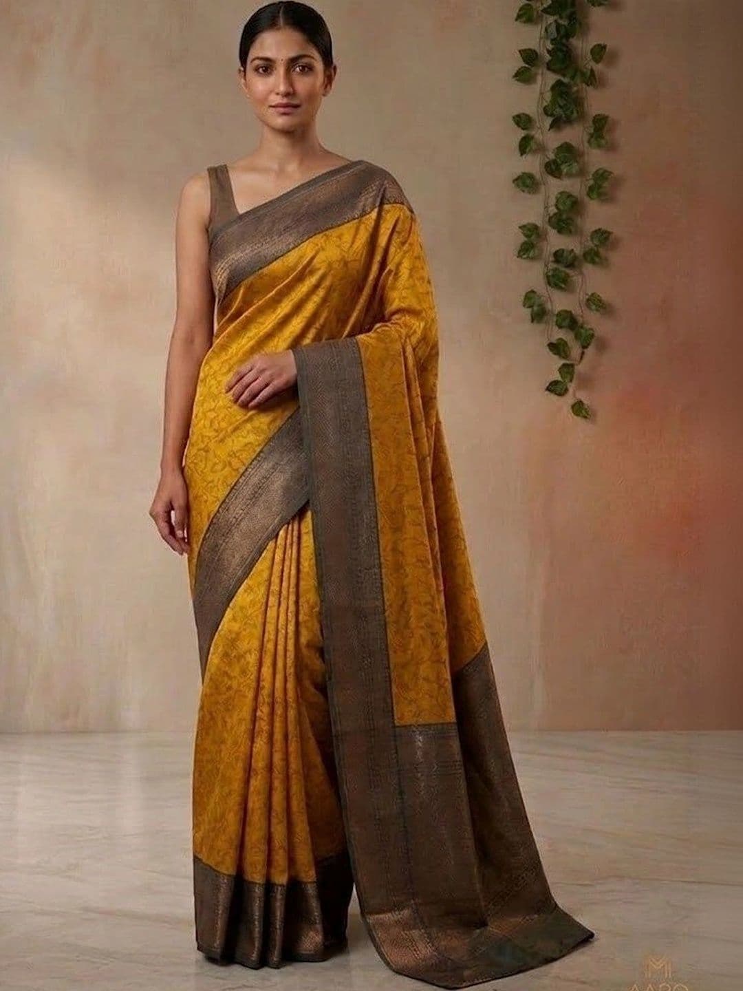 VelvetHue Woven Design Zari Art Silk Banarasi Saree - view 1
