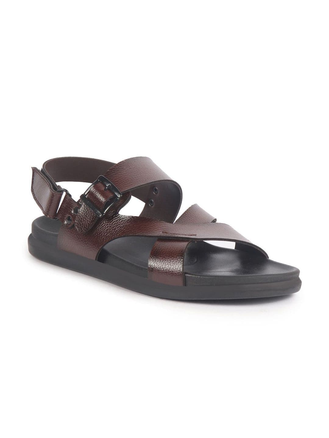 FAUSTO Men PU Comfort Open Toe Criss Cross Slip On Sandals thumbnail 5