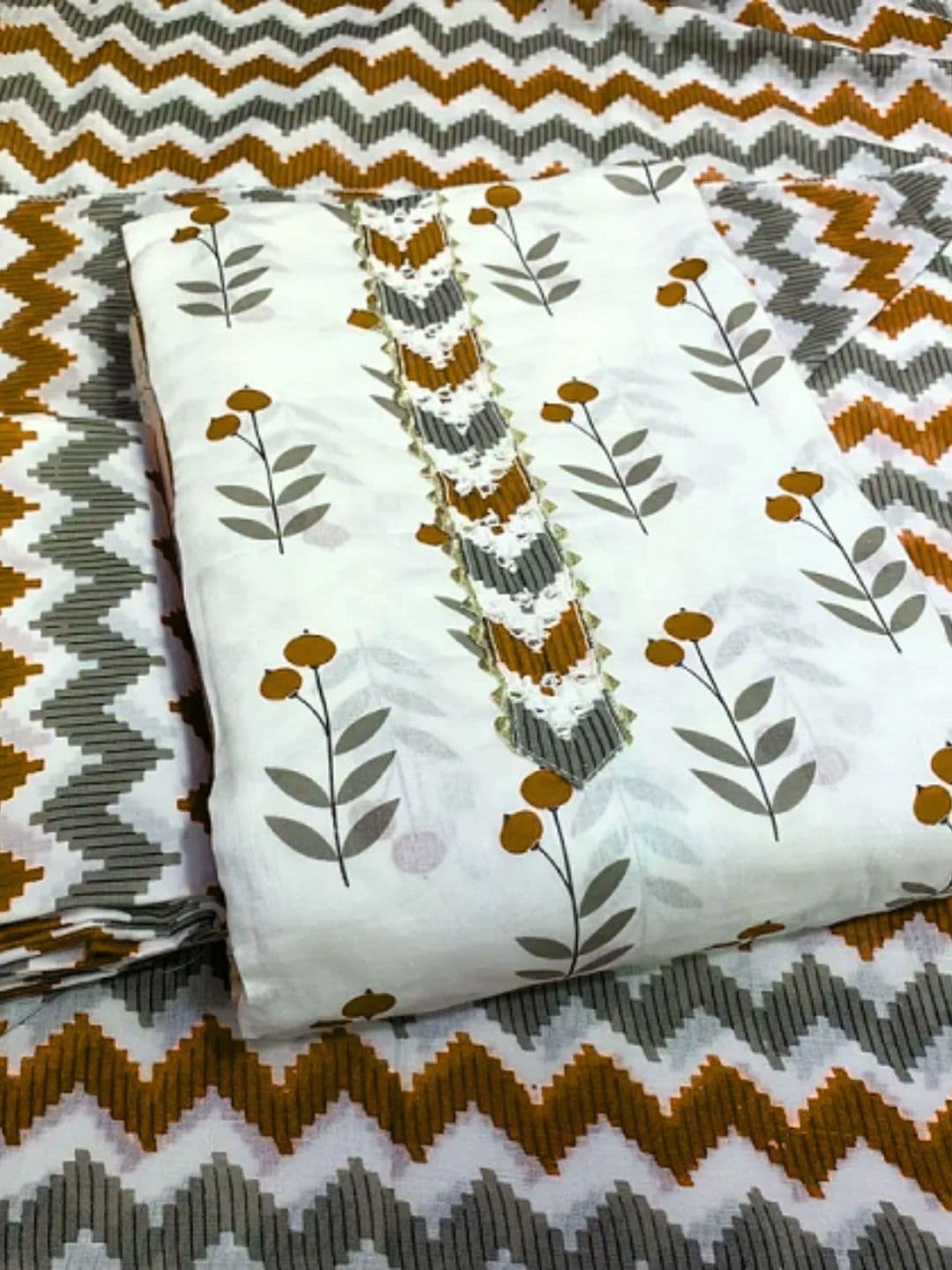 CLEMIRA Printed Pure Cotton Unstitched Dress Material thumbnail 2