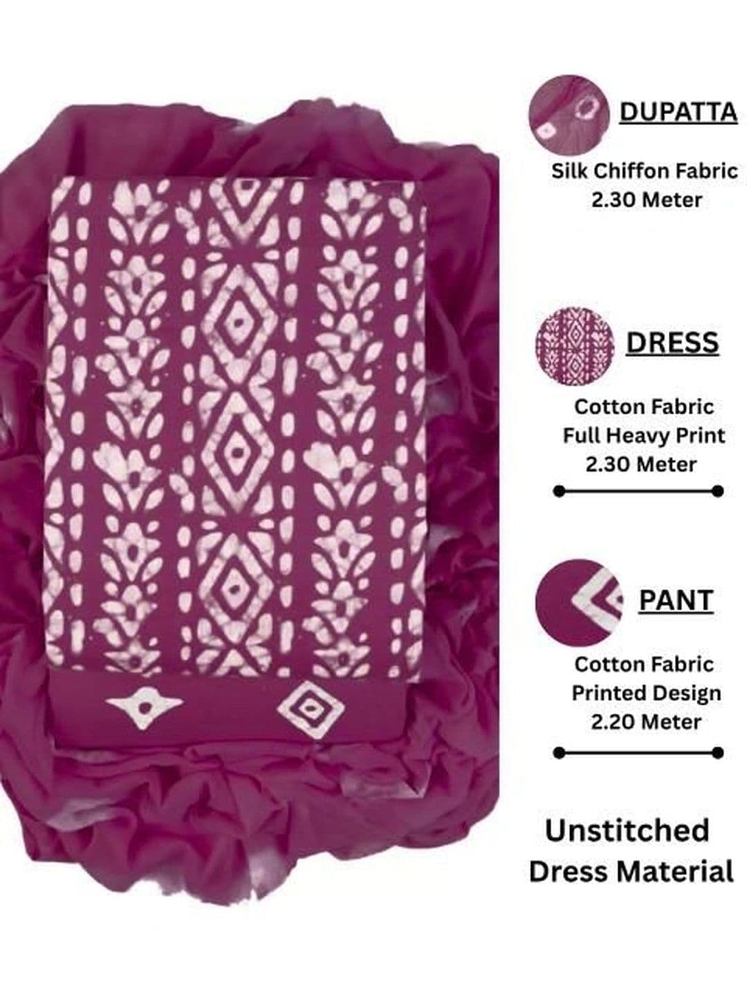 CLEMIRA Printed Pure Cotton Unstitched Dress Material thumbnail 2
