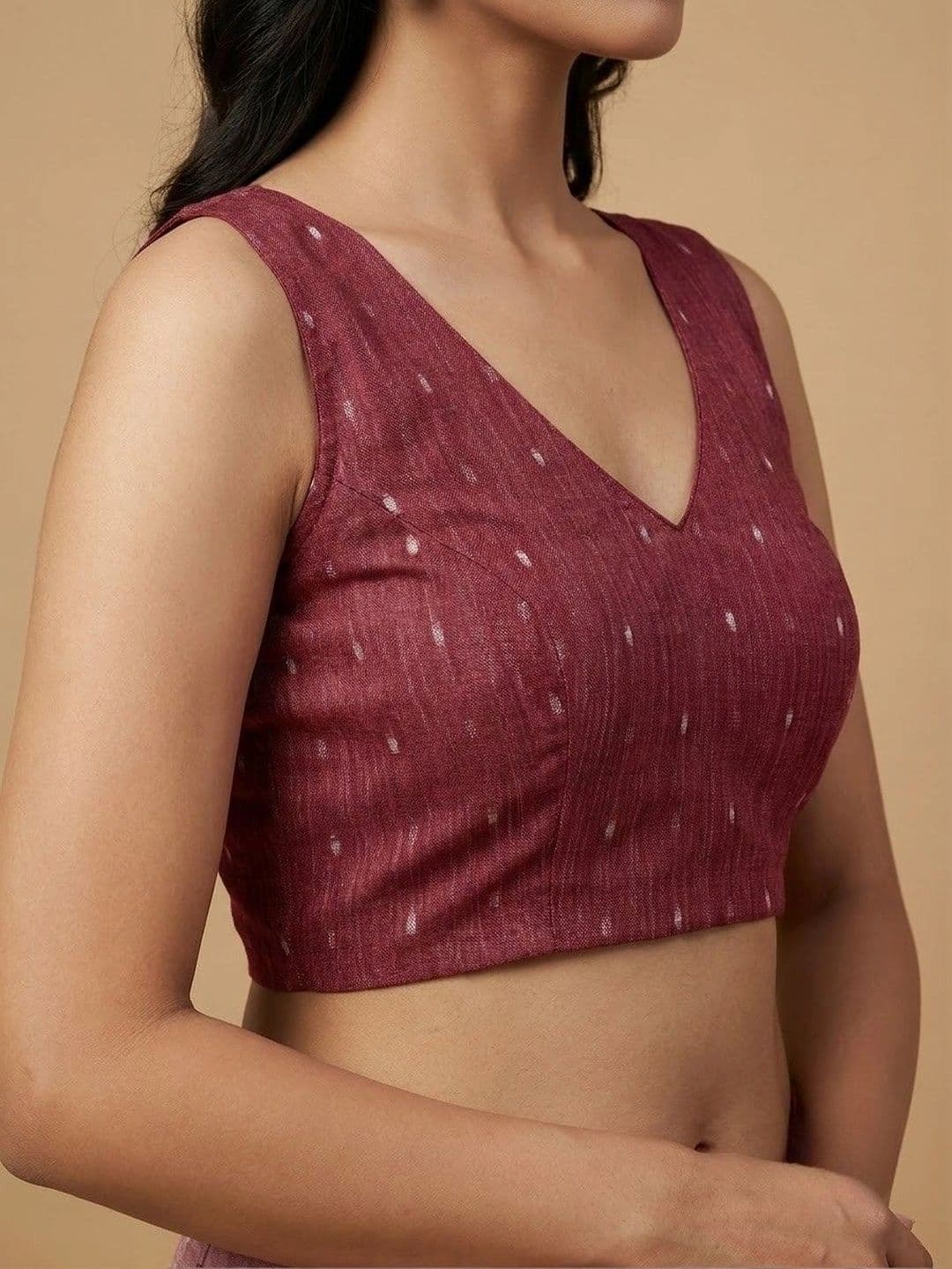 Anouk Linen Blend Saree thumbnail 3