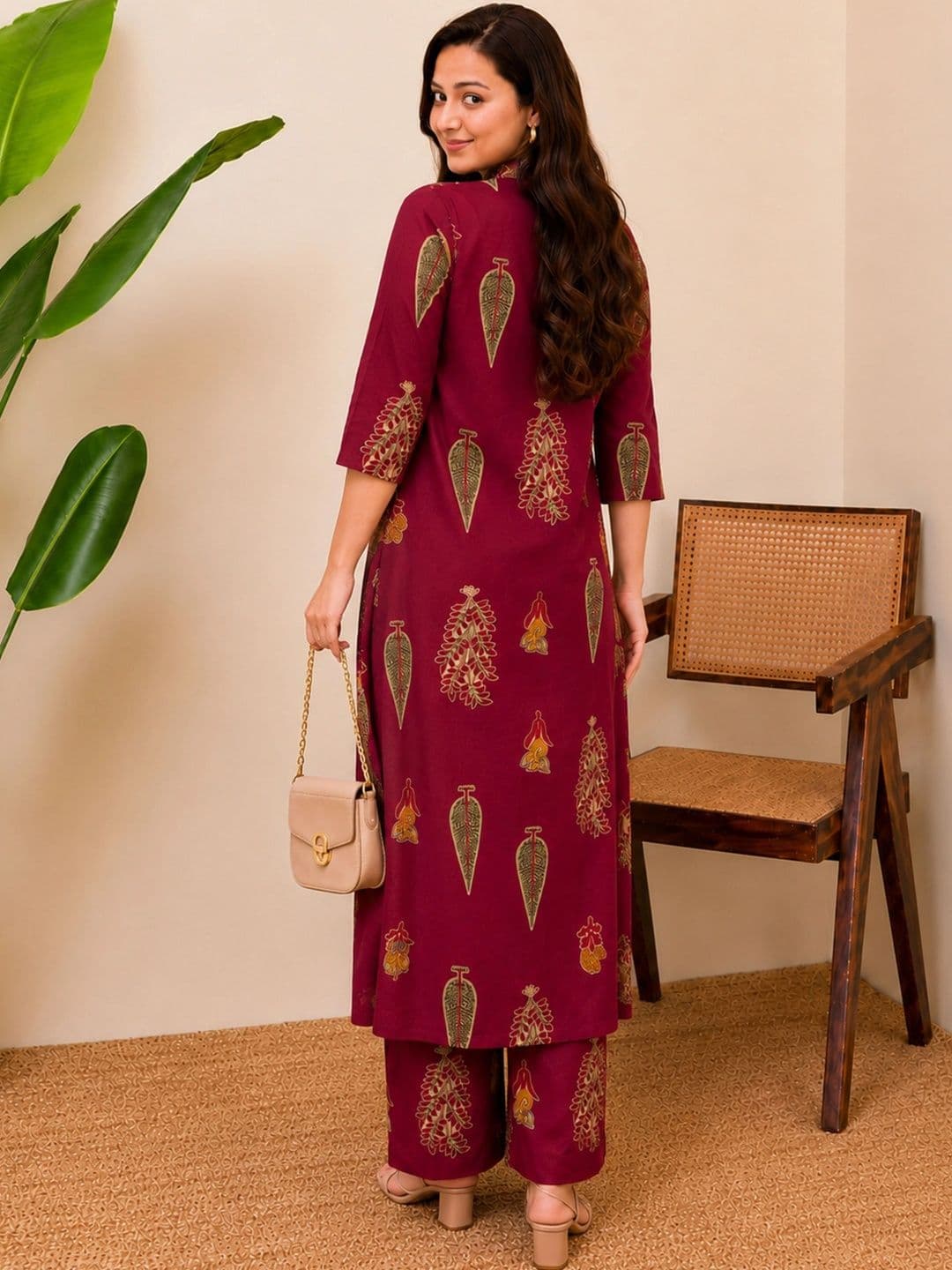 SZN Women Ethnic Motifs Printed Regular Kurta with Palazzos thumbnail 3
