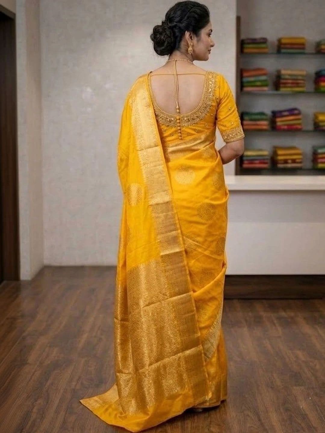 Eecoo Woven Design Zari Art Silk Banarasi Saree thumbnail 2