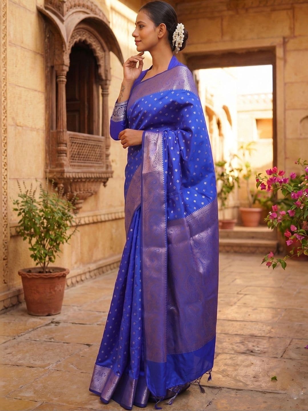 Vmdesigns Woven Design Zari Art Silk Banarasi Saree thumbnail 7