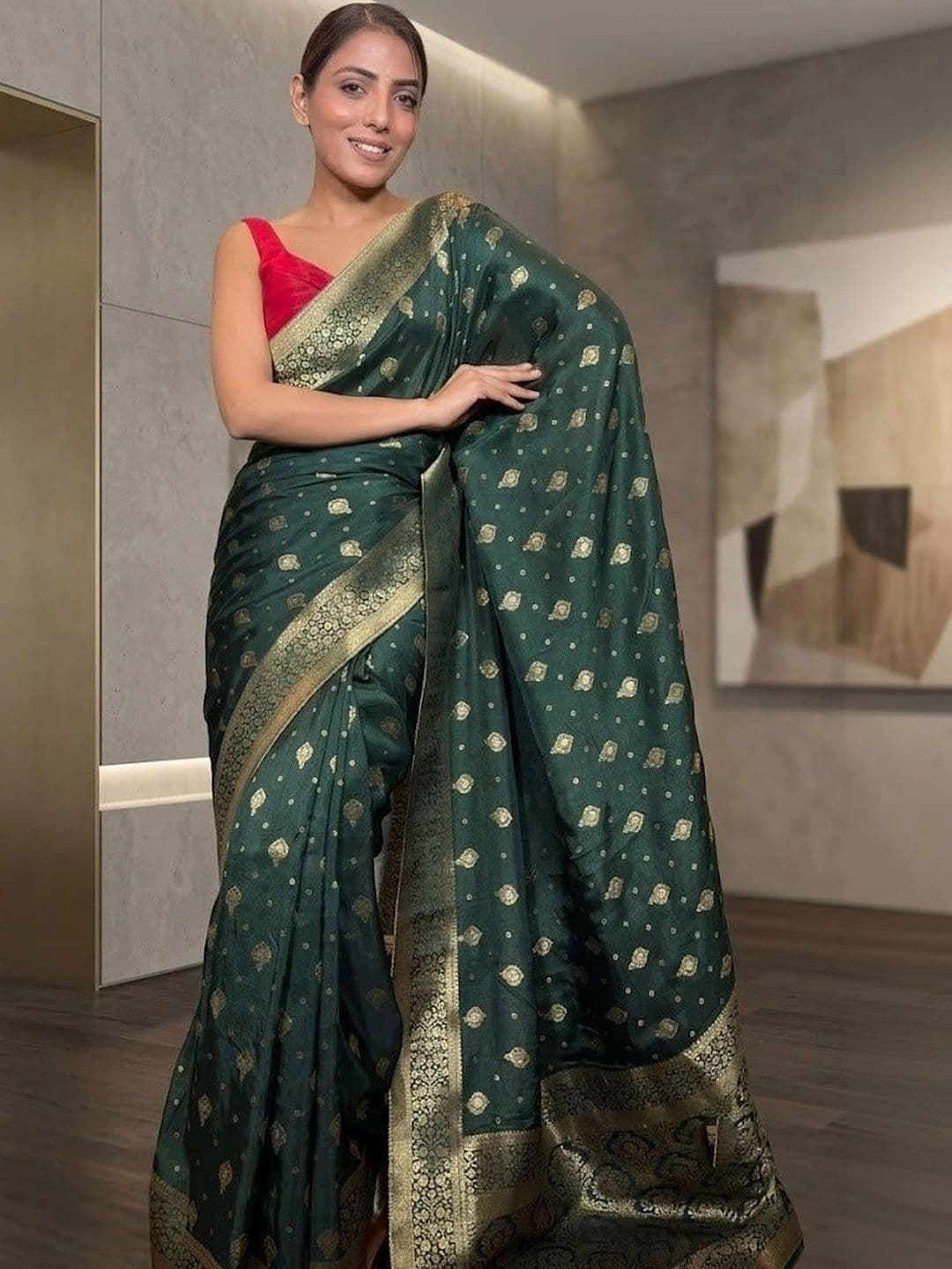 nejadhari tax Woven Design Zari Art Silk Banarasi Saree - view 1