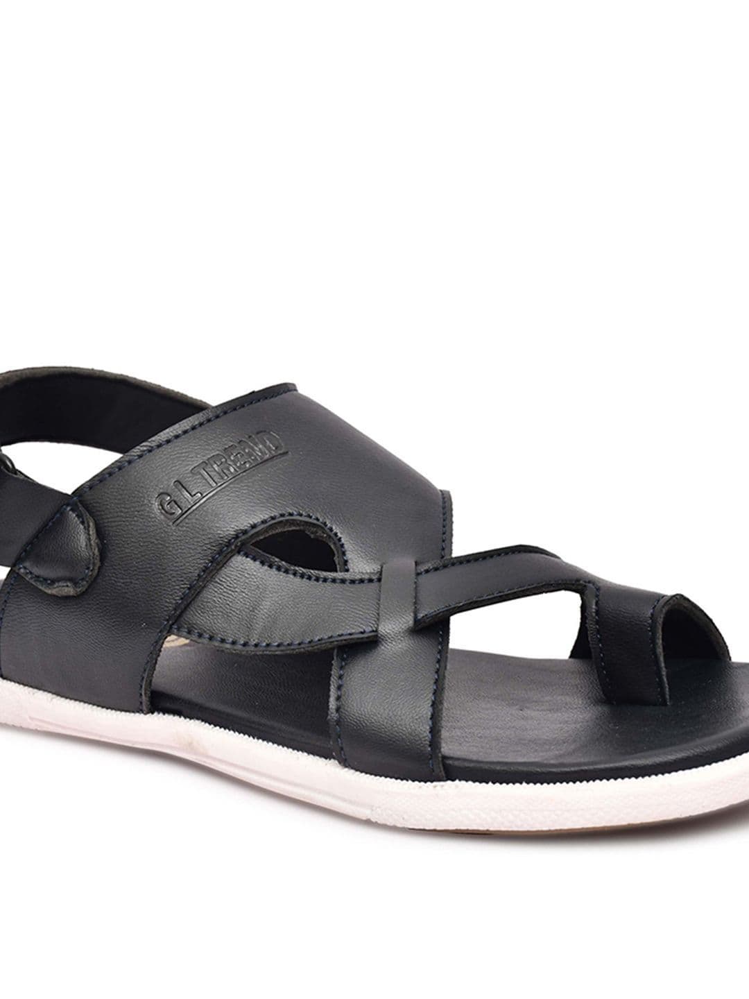 G L Trend Men Blue Solid Casual Comfort Sandals with Cross-Strap Design thumbnail 7