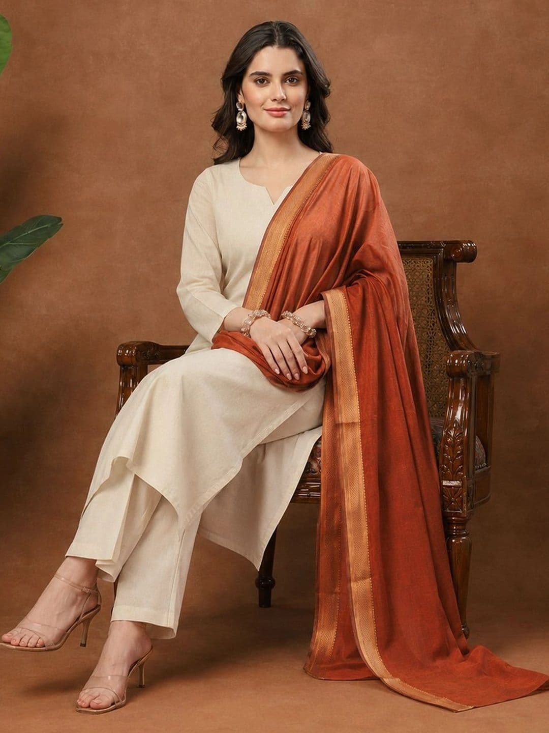 Sangria Women Regular Kurta with Palazzos & With Dupatta thumbnail 4