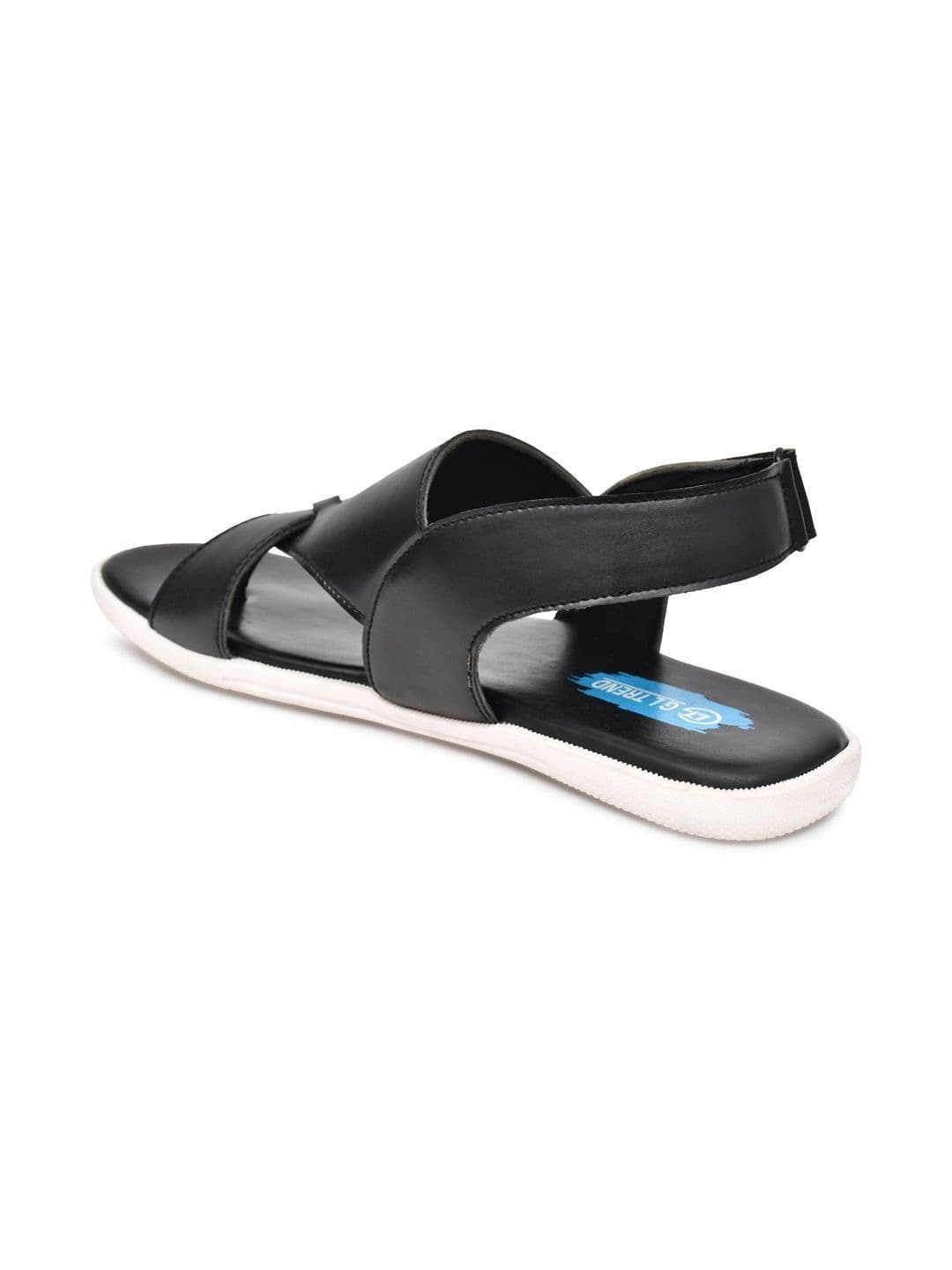 G L Trend Men Leather Comfort Casual Velcro Black Sandals thumbnail 7