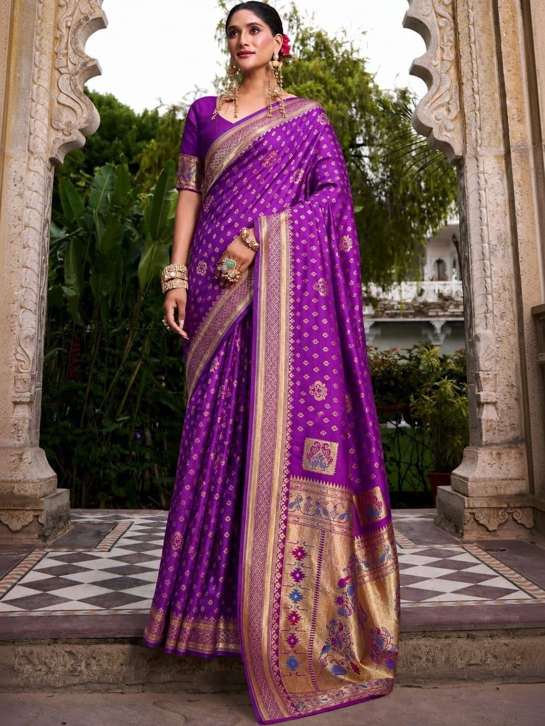 vastranagari Woven Design Zari Art Silk Designer Banarasi Saree thumbnail 2