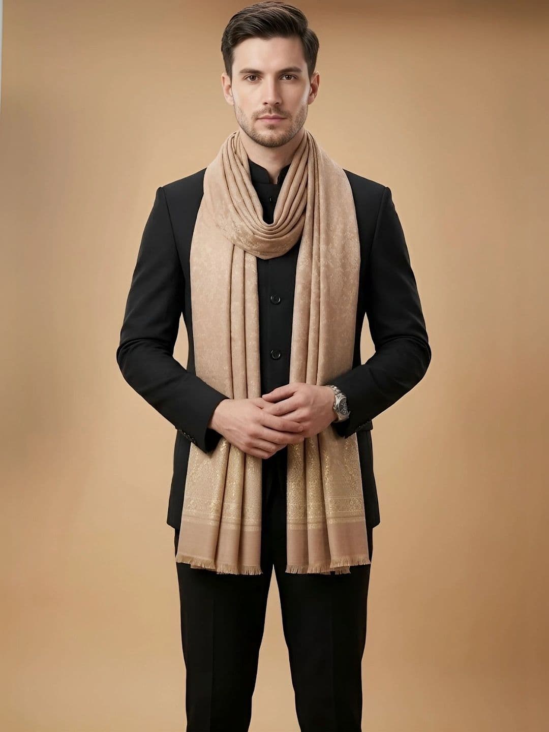 MUFFLY Men Woven Design Stole thumbnail 5