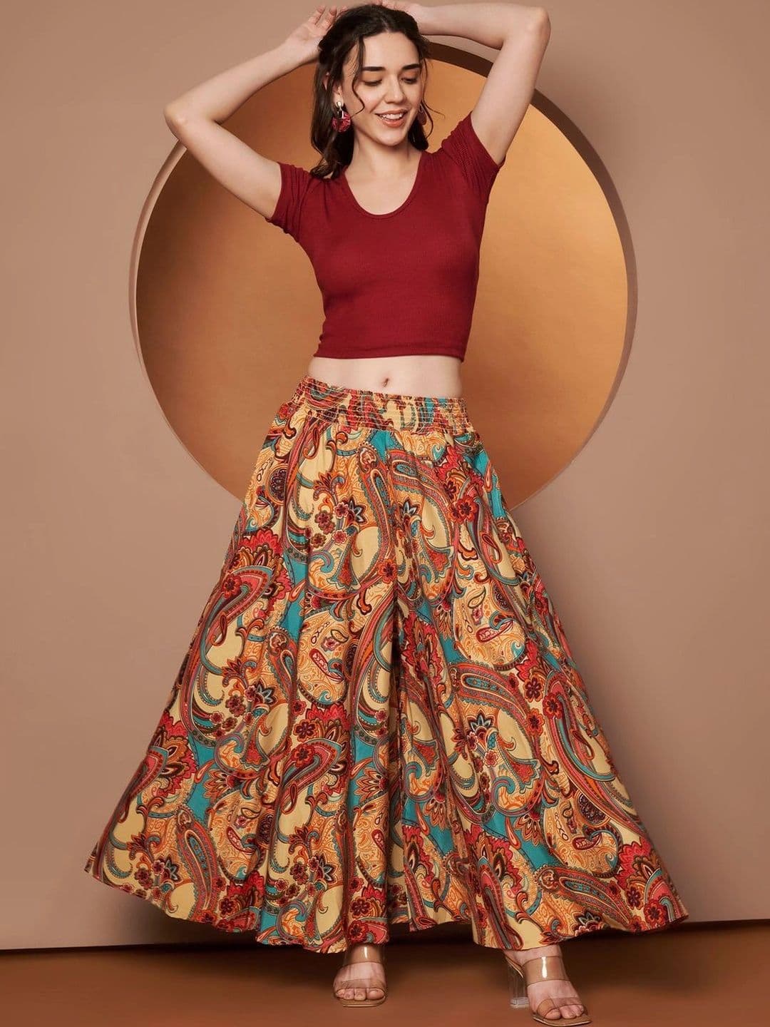 CORSICA Women Paisley Printed Ethnic Palazzos thumbnail 7