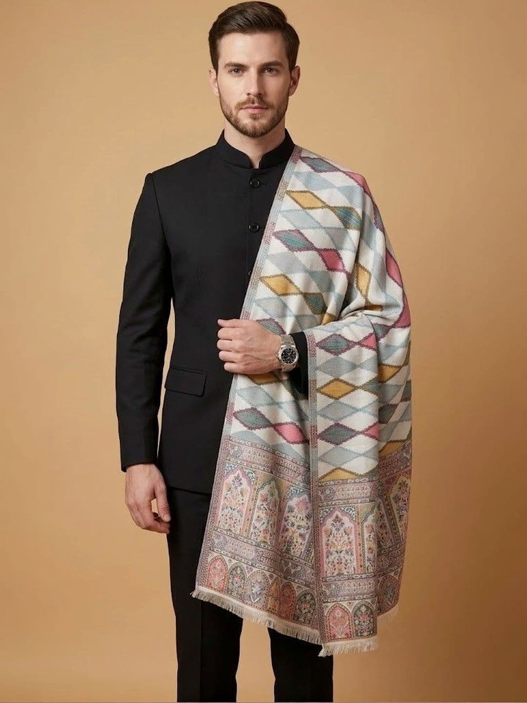 MUFFLY Men Woven Design Stole thumbnail 4