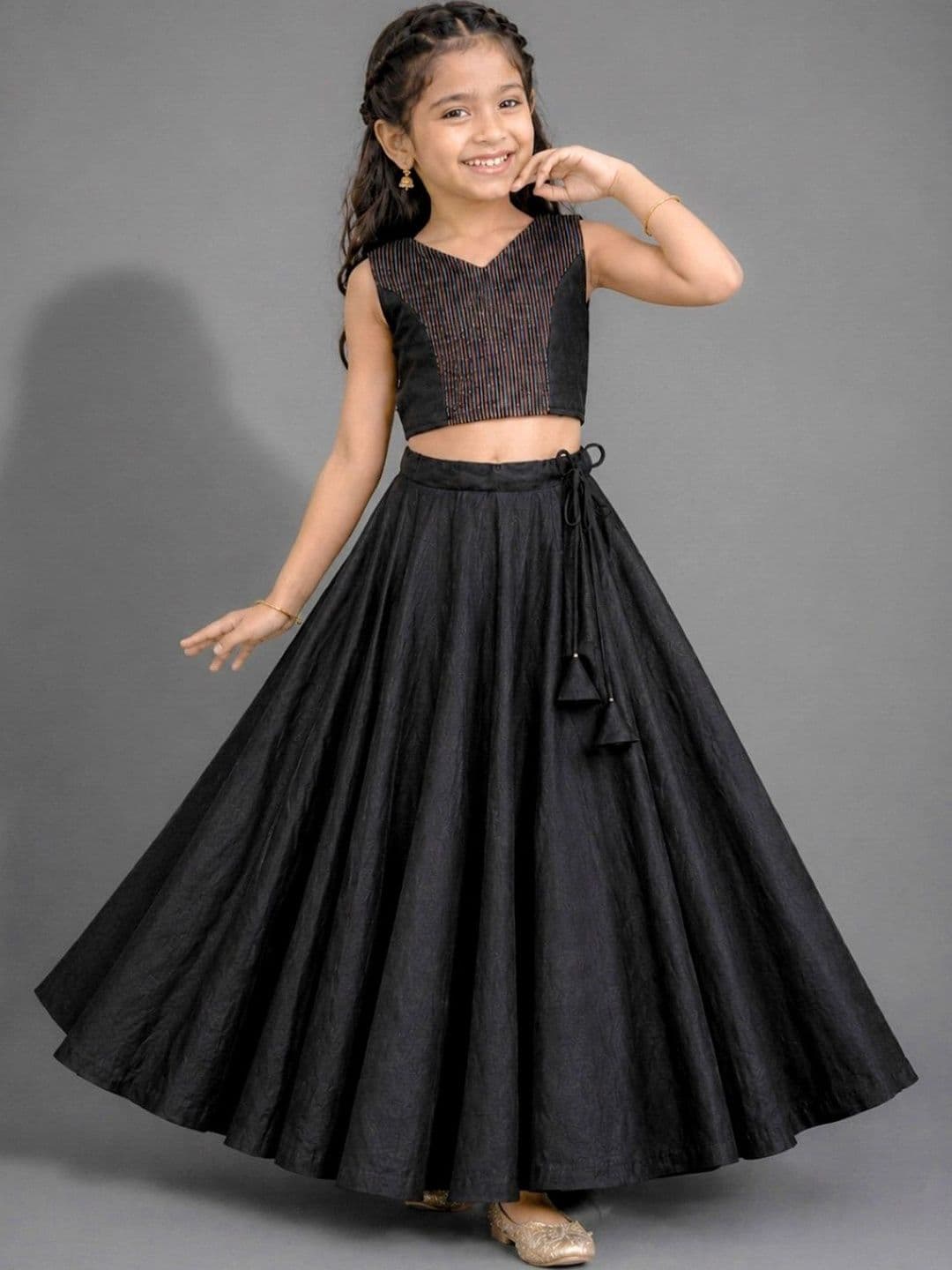 IRSIA Girls Embellished Sequinned Ready to Wear Lehenga & thumbnail 5