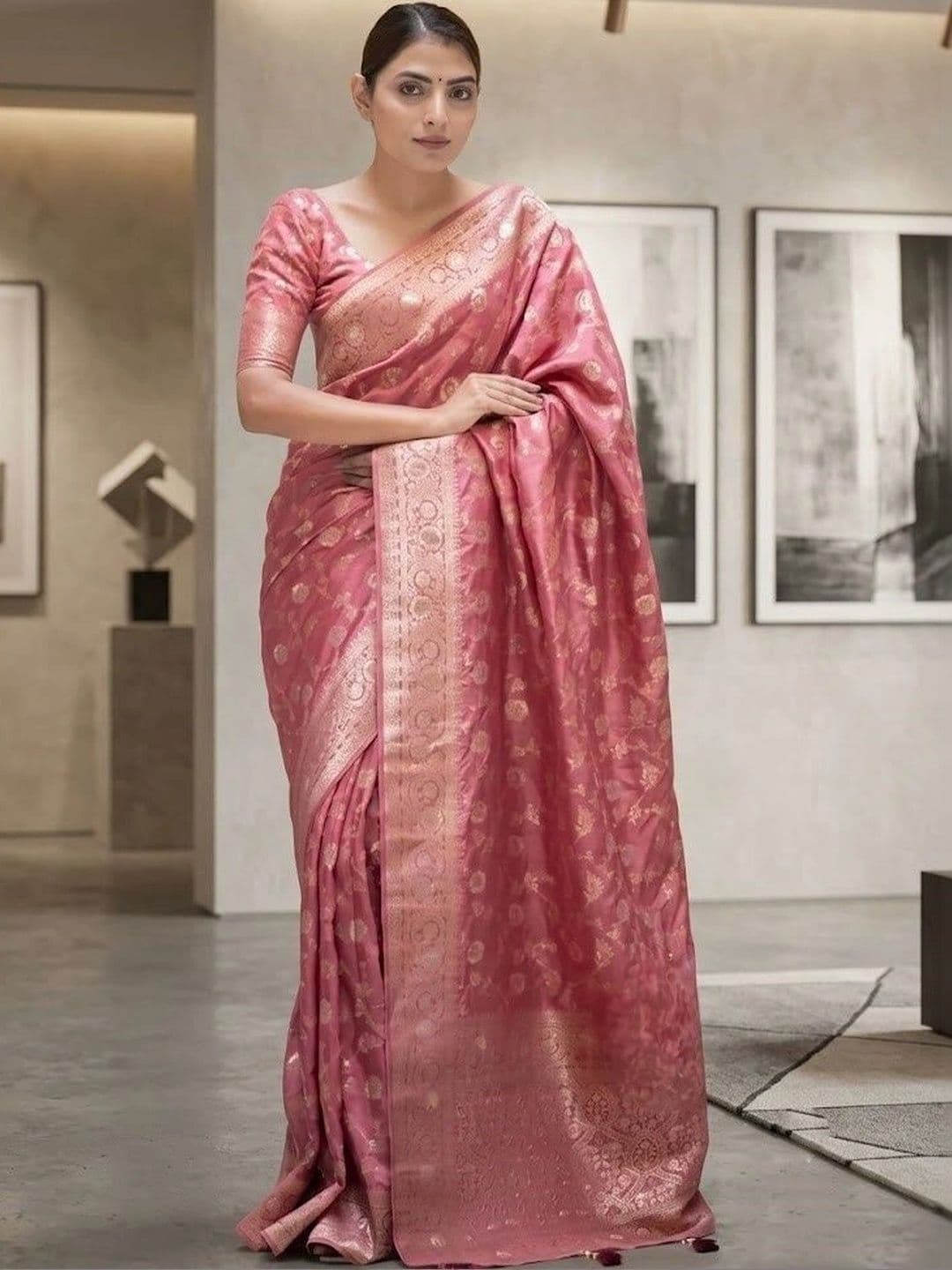 Vidula Fashion Woven Design Zari Art Silk Banarasi Saree - view 1