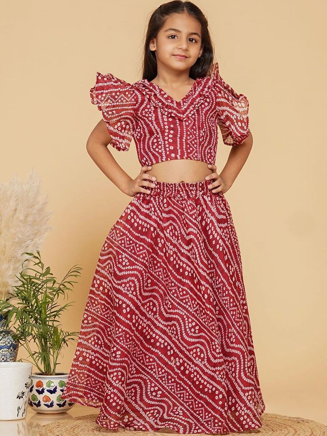 Laad Girls Printed Ready to Wear Lehenga & - view 1