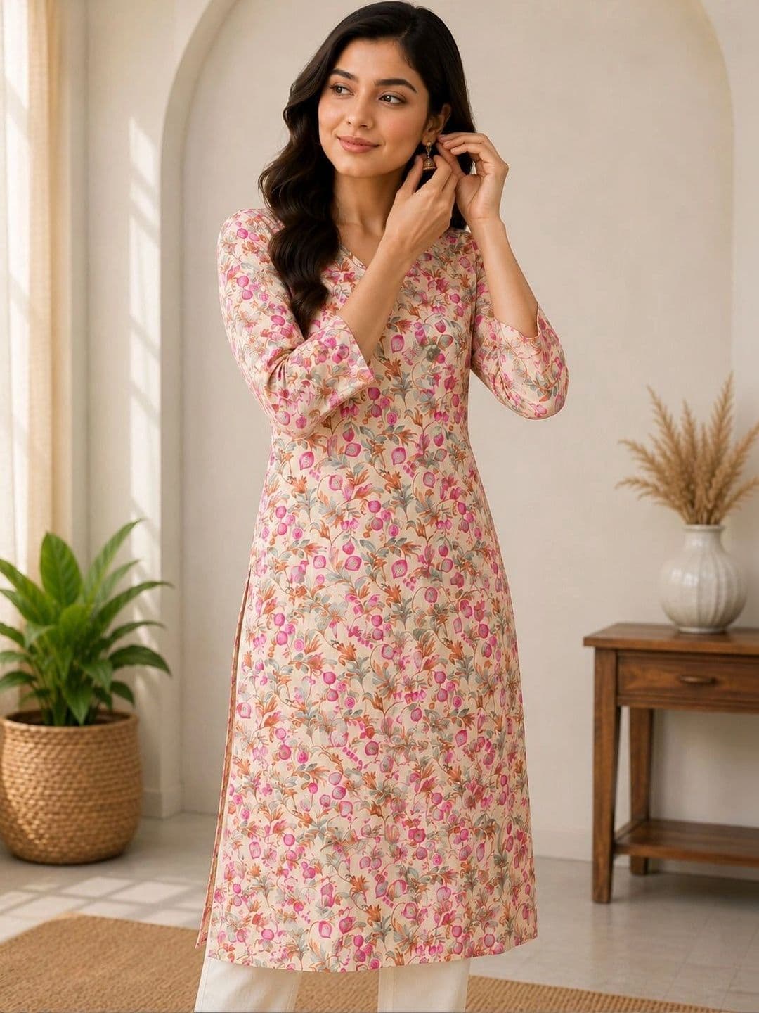 Anouk Women Floral Printed Floral Kurta thumbnail 2
